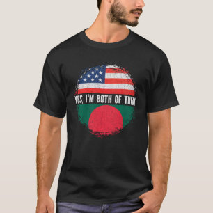 T-shirt Drapeau américain semi-américain Bangladeshi USA B