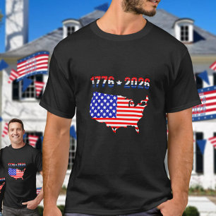 T-shirt Drapeau américain Semiquincentenaire 1776 à 2026 U