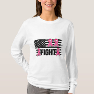 T-shirt Drapeau Américain Sensibilisation au Cancer du Sei