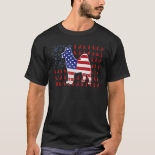 T-shirt Drapeau Américain Shiba Inu 4 juillet Hommes Femme