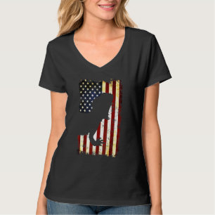 T-shirt Drapeau Américain Silhouette Dragon À Portes 4 Jui