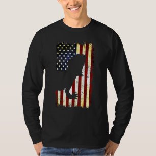 T-shirt Drapeau Américain Silhouette Dragon À Portes 4 Jui