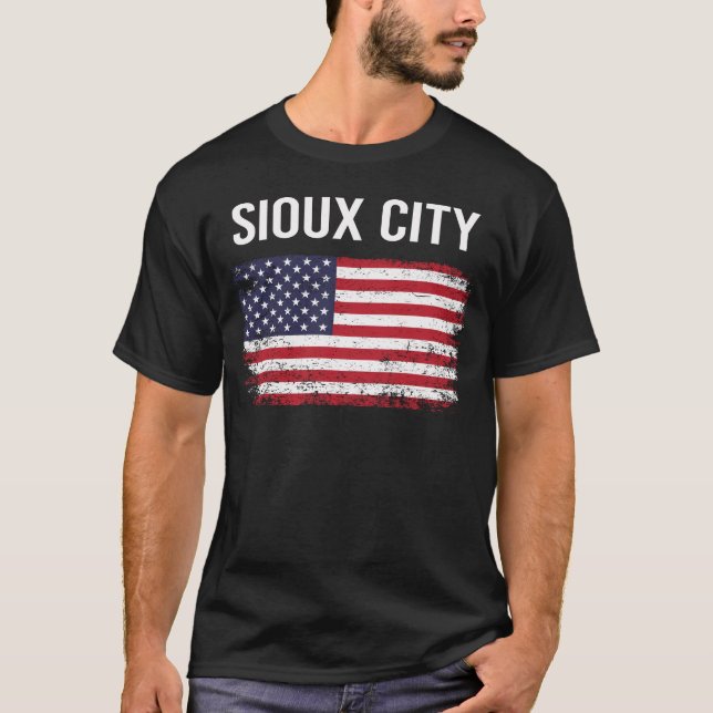 T-shirt Drapeau américain Sioux City (Devant)