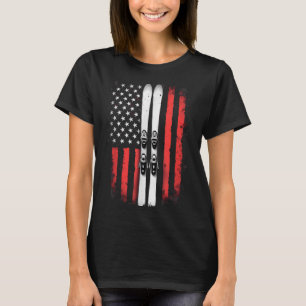 T-shirt Drapeau américain Ski alpin _5