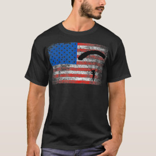 T-shirt Drapeau américain Skydive Parachute patriotique am