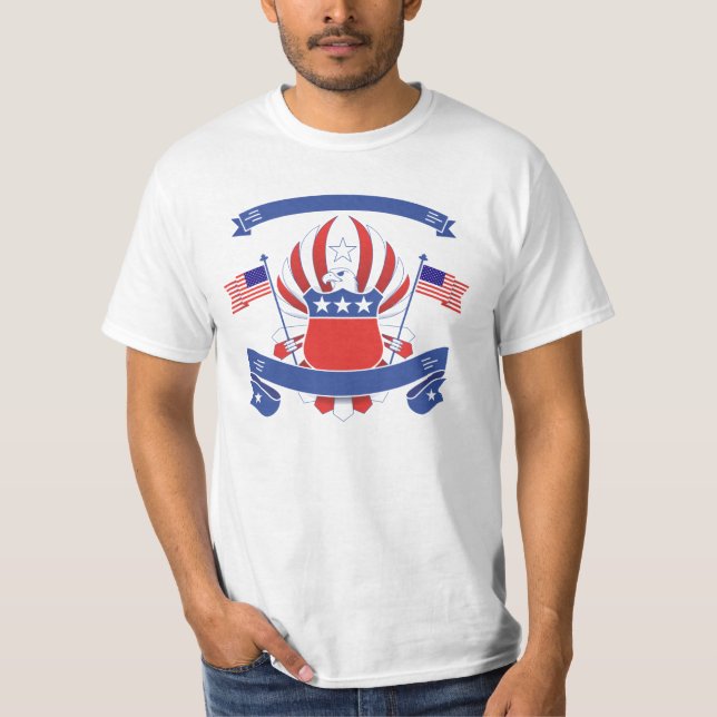 T-shirt drapeau américain slogan tee (Devant)