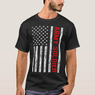 T-shirt Drapeau américain - Soldat de l'armée