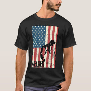 T-shirt Drapeau américain Soudage de la nouveauté