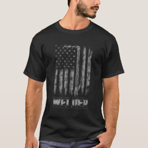 T-shirt Drapeau Américain Soudeur Soudure Patriotique Usa