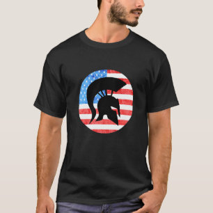 T-shirt Drapeau américain Sparta Soldier Gladiateur Sparta
