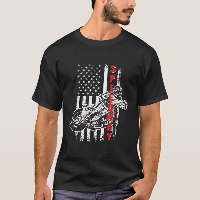 T-shirt Drapeau américain Speedway Bike S (Devant)