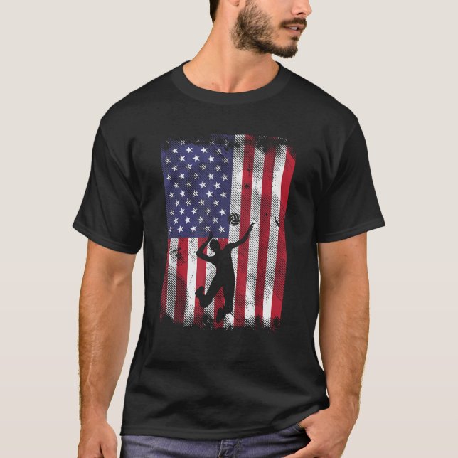 T-shirt Drapeau américain Spiker Vintage Patriotique Homme (Devant)