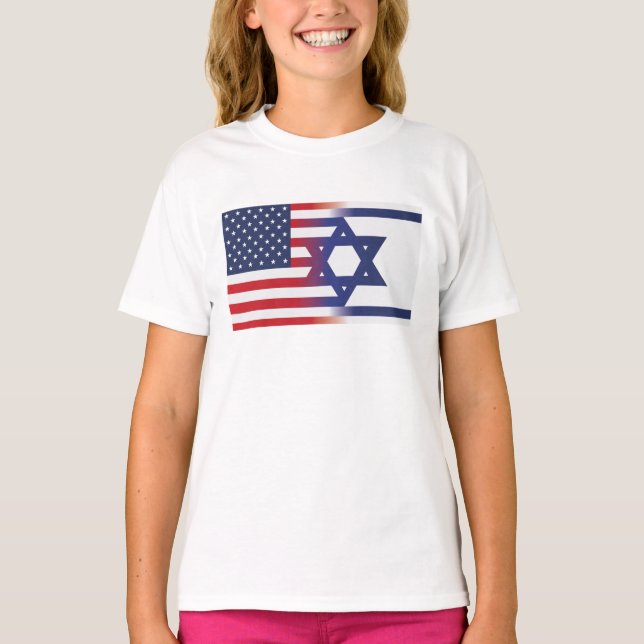 T-shirt Drapeau américain Stand With Israel (Devant)