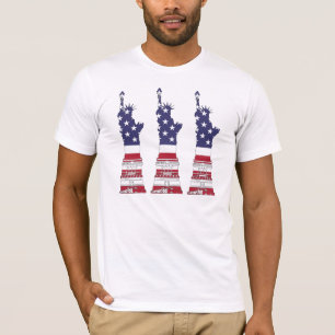 T-shirt Drapeau américain, Statue de la Liberté, 4 juillet