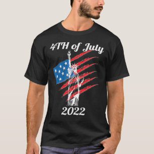 T-shirt Drapeau Américain Statue De Liberté Patriotique 20