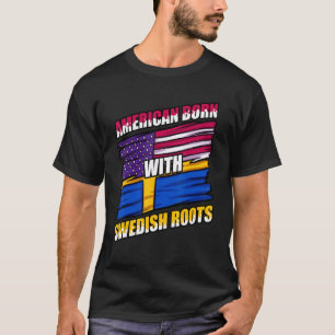 T-shirt Drapeau américain suédois Suédois USA Racines suéd