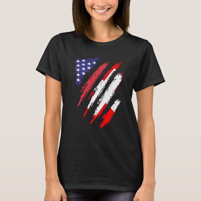 T-shirt Drapeau américain Suisse USA Patriot Herita (Devant)