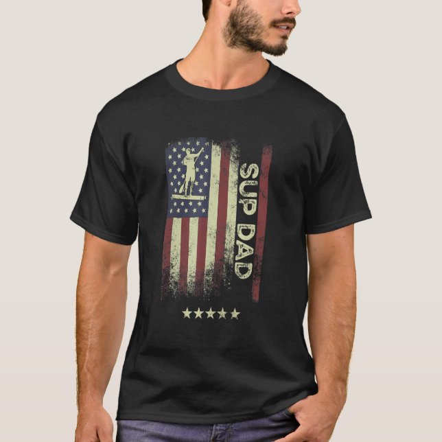 T-shirt Drapeau américain SUP Papa 1 (Devant)