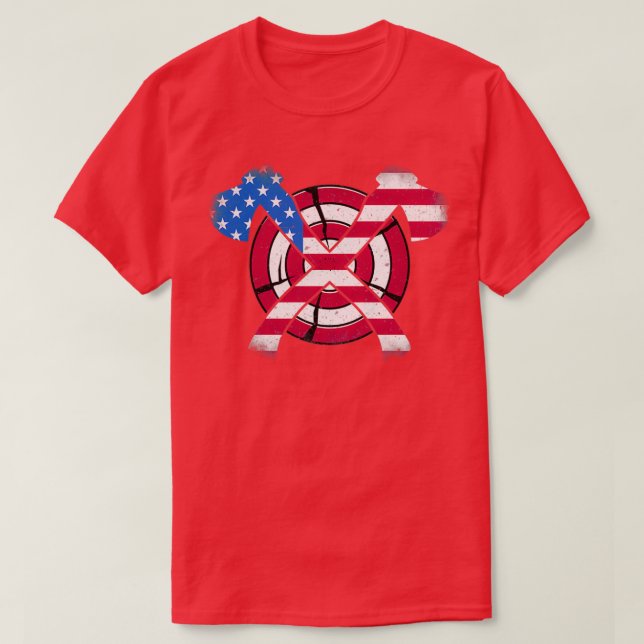 T-shirt Drapeau américain sur le lanceur Ax amusant Ax Thr (Design devant)