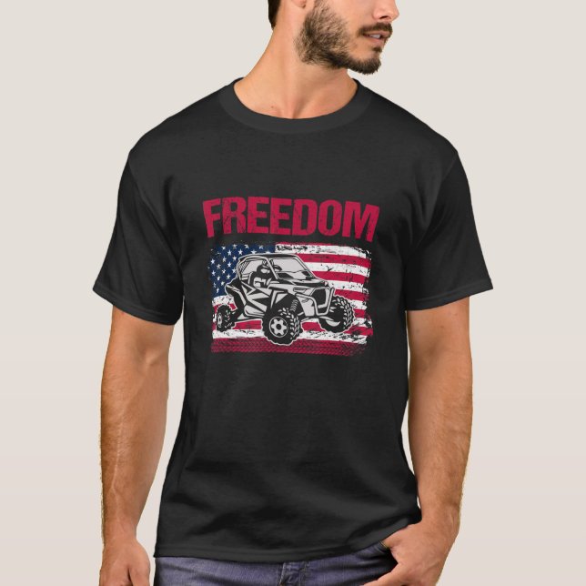T-shirt Drapeau Américain Sxs Utv Off Road Racing Outdoor (Devant)