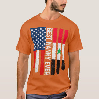 T-shirt Drapeau américain Syrie Drapeau meilleure nounou j
