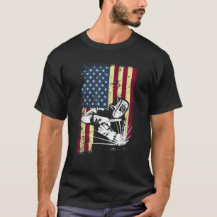 T-shirt Drapeau américain T Chemise Patriotique USA Welder
