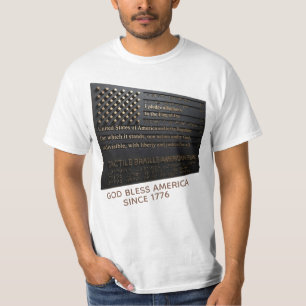 T-shirt Drapeau américain tactile avec serment d'allégeanc