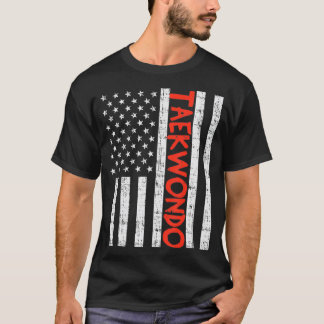T-shirt Drapeau américain Taekwondo Vintage Patriotique Ma