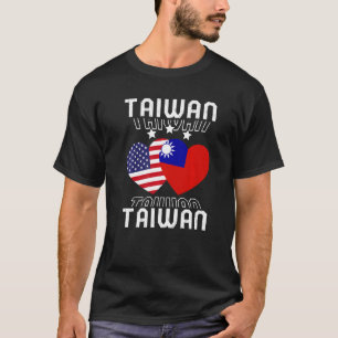 T-shirt Drapeau Américain Taïwanais Double Na