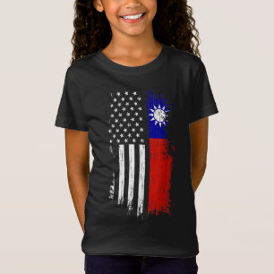 T-Shirt Drapeau américain taïwanais - Fierté Taiwan USA