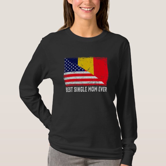 T-shirt Drapeau Américain & Tchad Drapeau Meilleur single  (Devant)