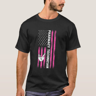 T-shirt Drapeau américain, technicien en pharmacie