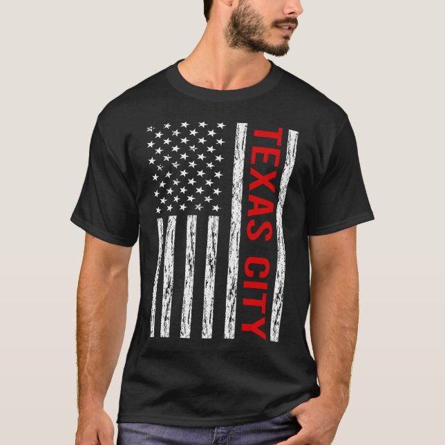 T-shirt Drapeau américain - Texas (Devant)