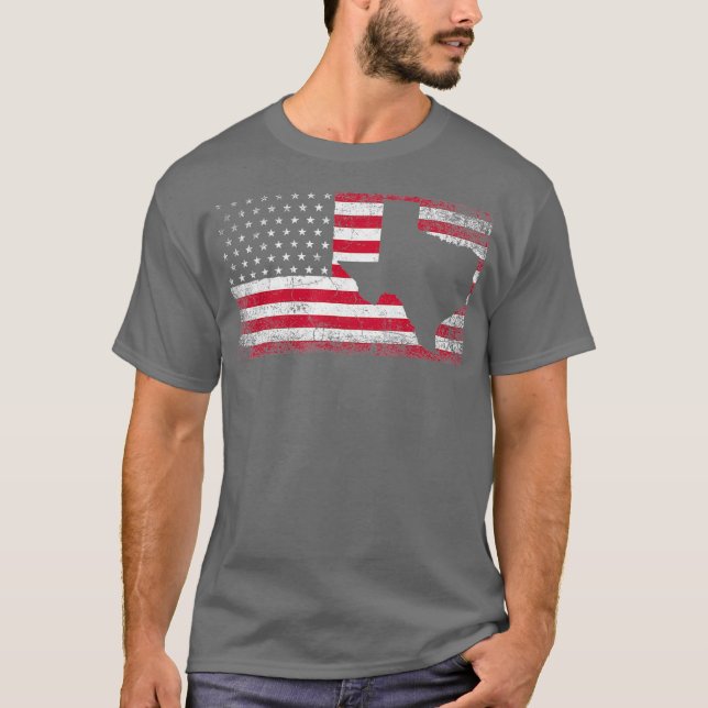 T-shirt Drapeau américain Texas 4 juillet Vintage (Devant)