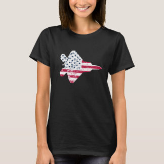 T-shirt Drapeau américain texturé vintage F-22 Raptor