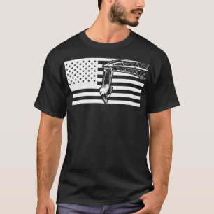 T-shirt Drapeau américain thème Grane Operator Cadeau