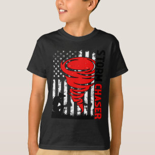 T-shirt Drapeau américain Tornado Storm Chaser O