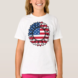 T-shirt Drapeau américain Tournesol-32222