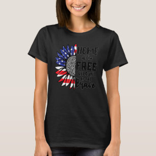 T-shirt Drapeau Américain Tournesol Hommes Femmes Enfants 