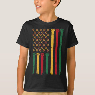 T-shirt Drapeau américain Tournesol Junetten Blm noir Hist