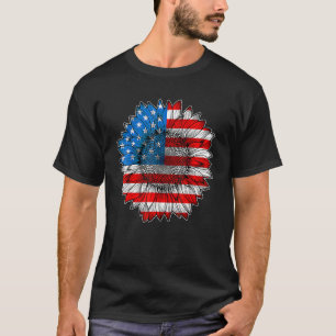 T-shirt Drapeau américain Tournesol Patriotique Hommes 4 j