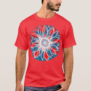 T-shirt Drapeau américain Tournesol Vintage 4 juillet Inde