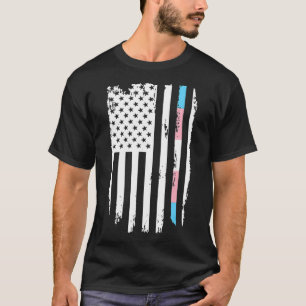 T-shirt Drapeau américain Transgenre Thine Line LGBT Trans