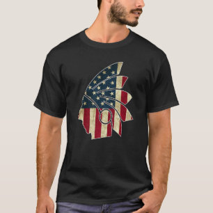 T-shirt Drapeau Américain Tribu Native Et Us