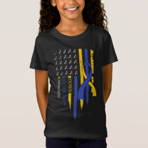 T-Shirt Drapeau américain Trisomy 21 T21 Syndrome de Down