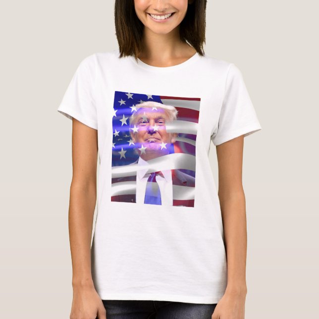T-shirt drapeau américain trump 2020 (Devant)