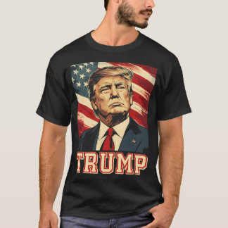 T-shirt Drapeau américain Trump 2024