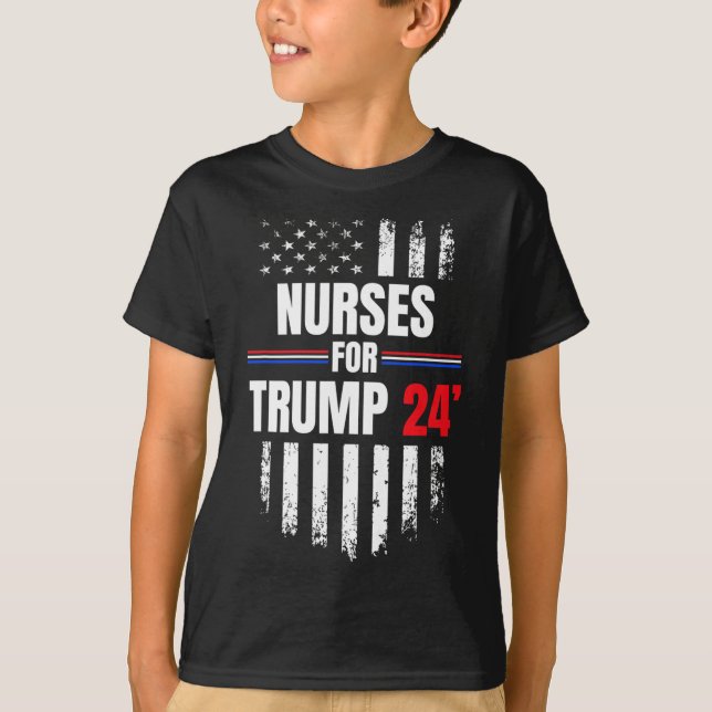 T-shirt Drapeau américain Trump 2024 (Devant)
