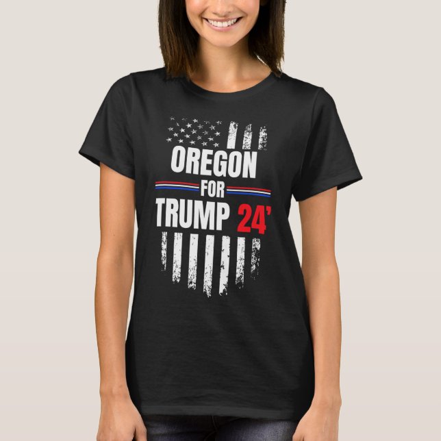 T-shirt Drapeau américain Trump 2024 (Devant)