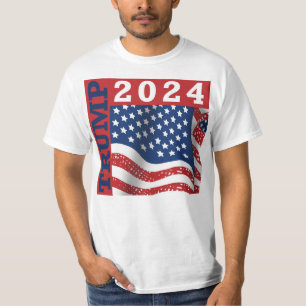 T-shirt Drapeau américain Trump 2024
